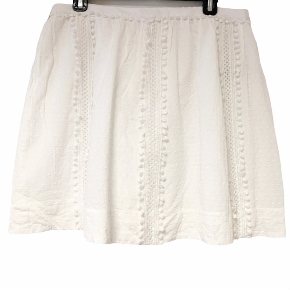 J. Crew | Swiss Dot Crochet Pom Pom Mini Skirt